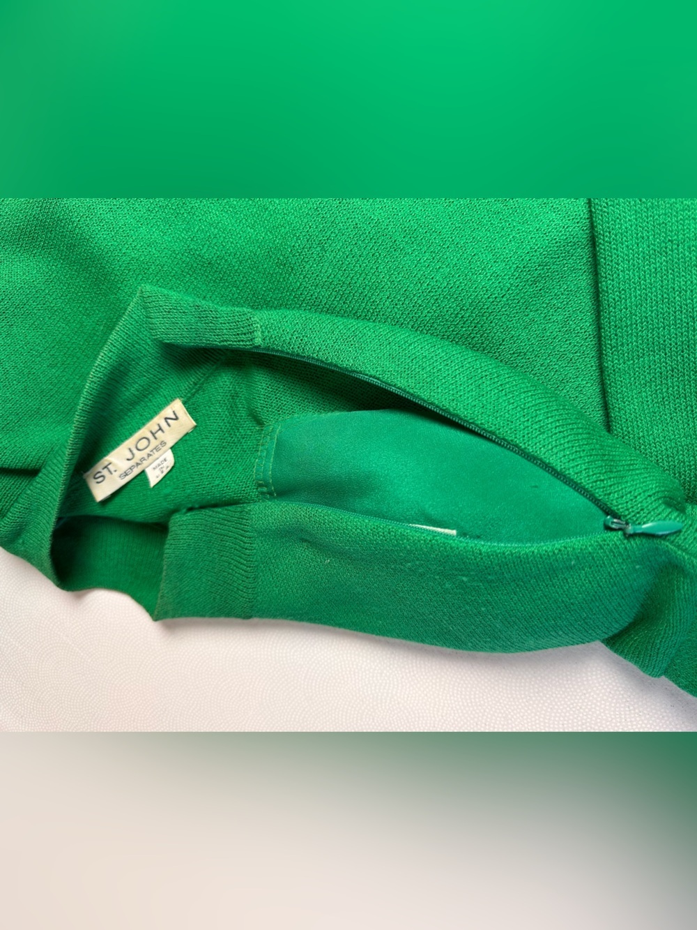 Vintage 80’s St John Fish Sweater Womens Size 3 Green Tropical Knit USA - Picture 11 of 11